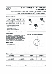 DataSheet STP11NK40ZFP pdf